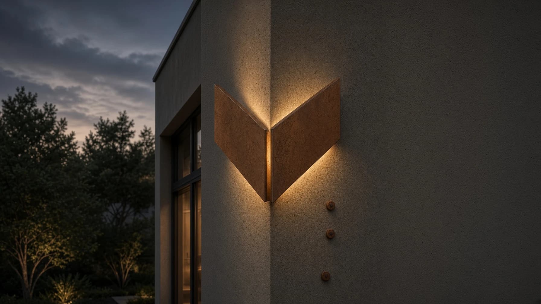 Dièdre Corten Corner Wall Light