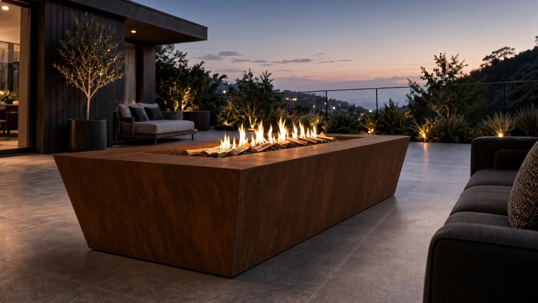 Feuertisch Etna Corten