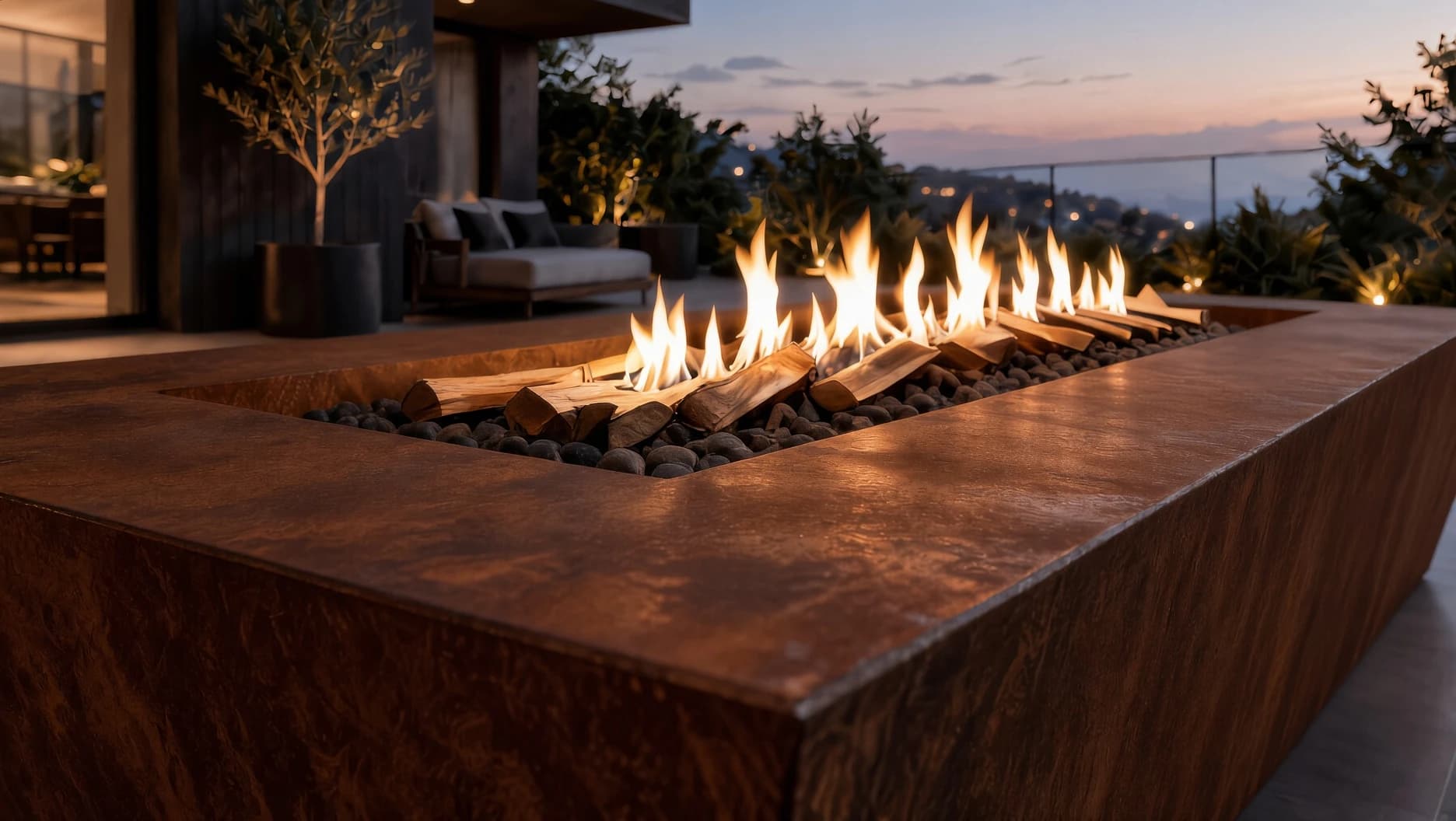 Feuertisch Etna Corten