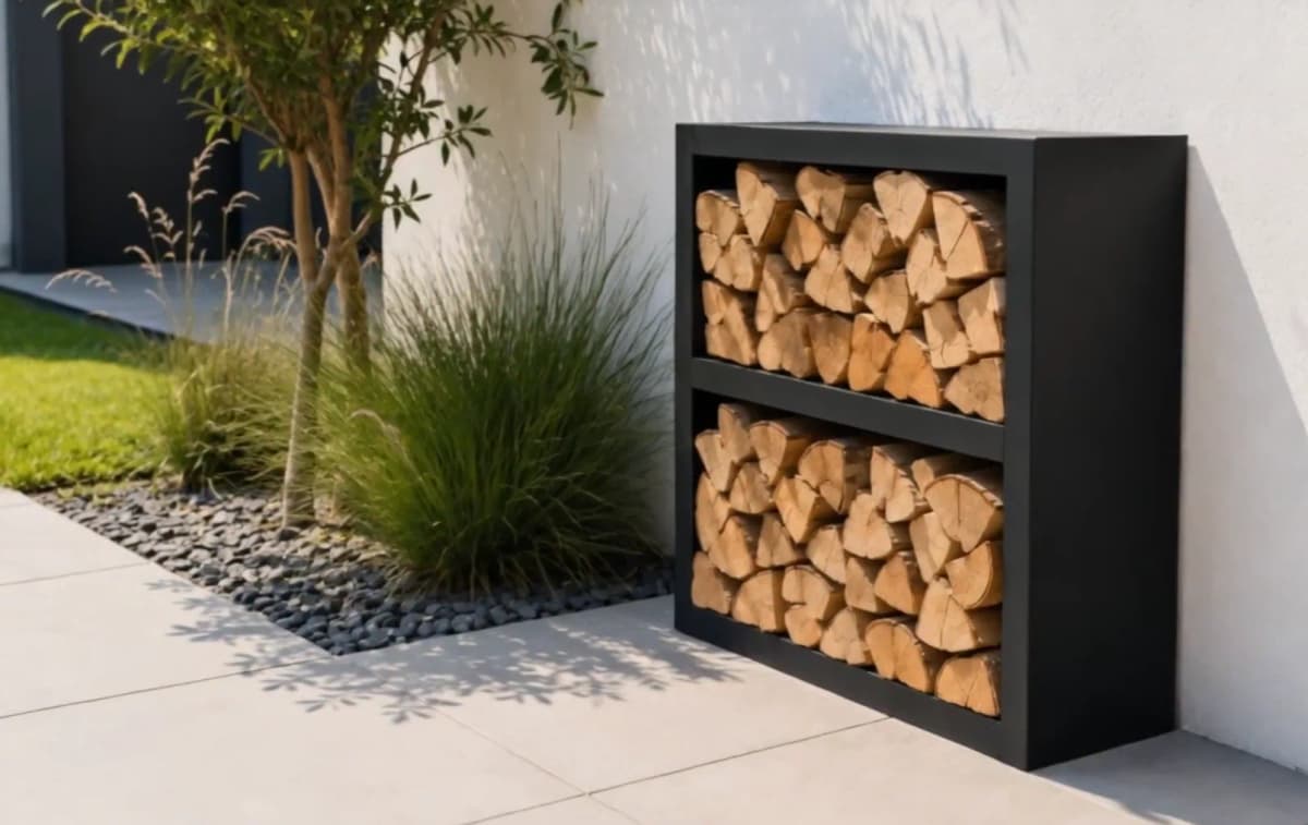 Range-bûches 2 étages aluminium