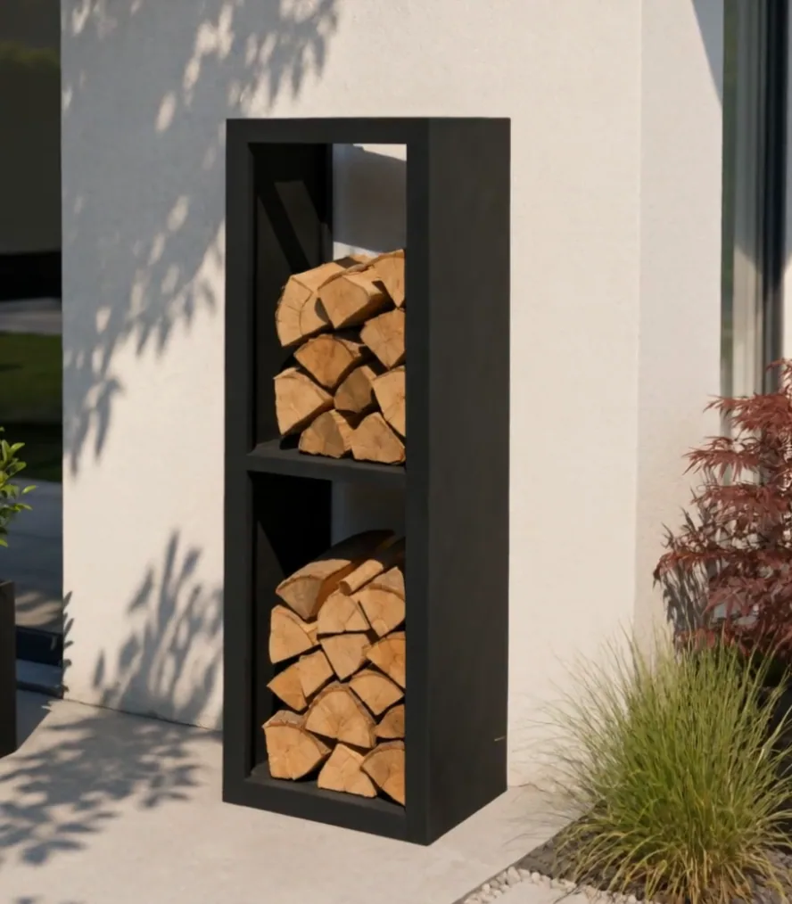 2-Tier Aluminum Column Firewood Rack