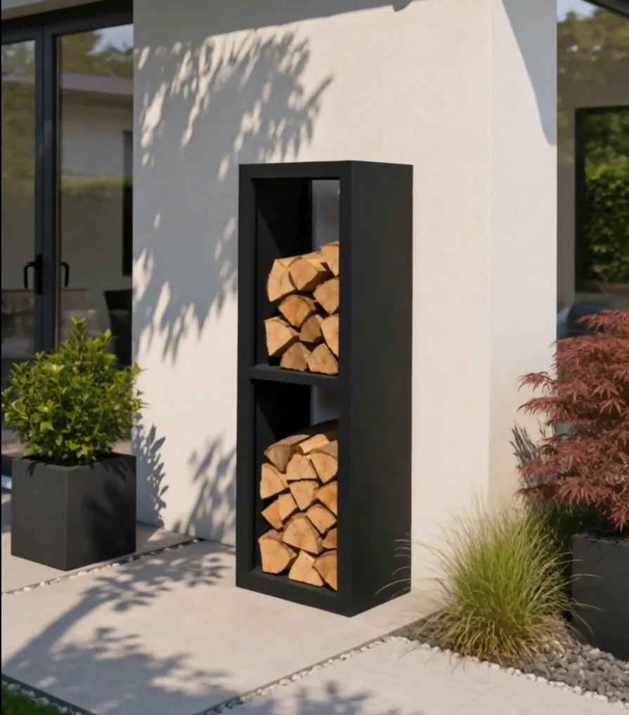 2-Tier Aluminum Column Firewood Rack