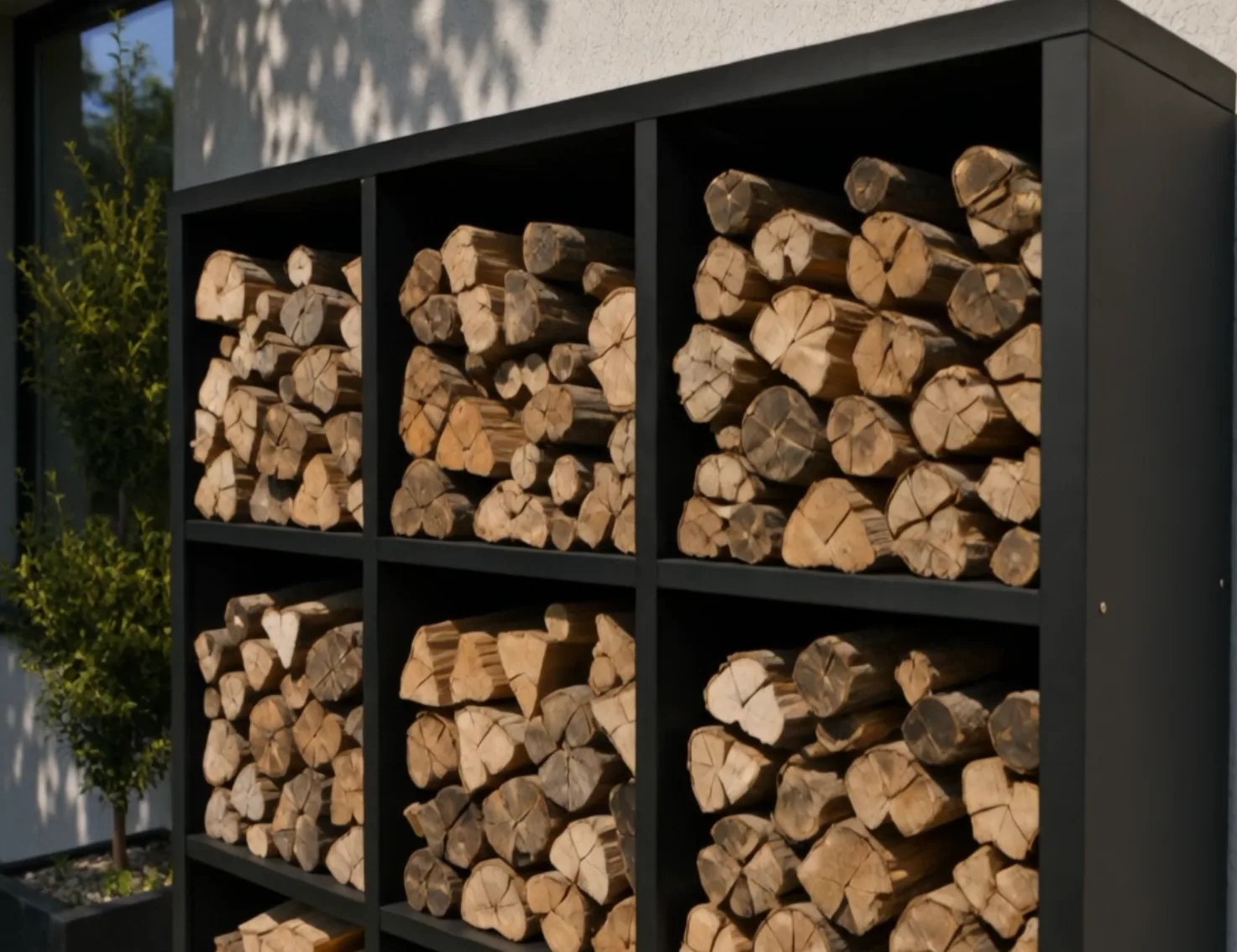 9-Compartment Aluminum Log Holder