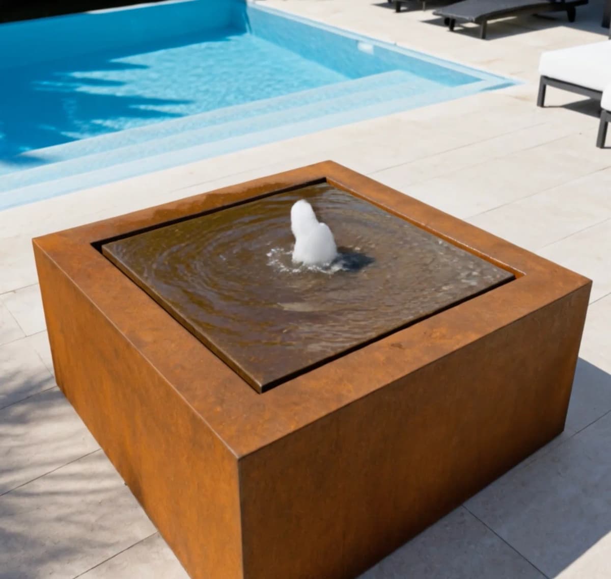 Font quadrada Alban d’acer Corten