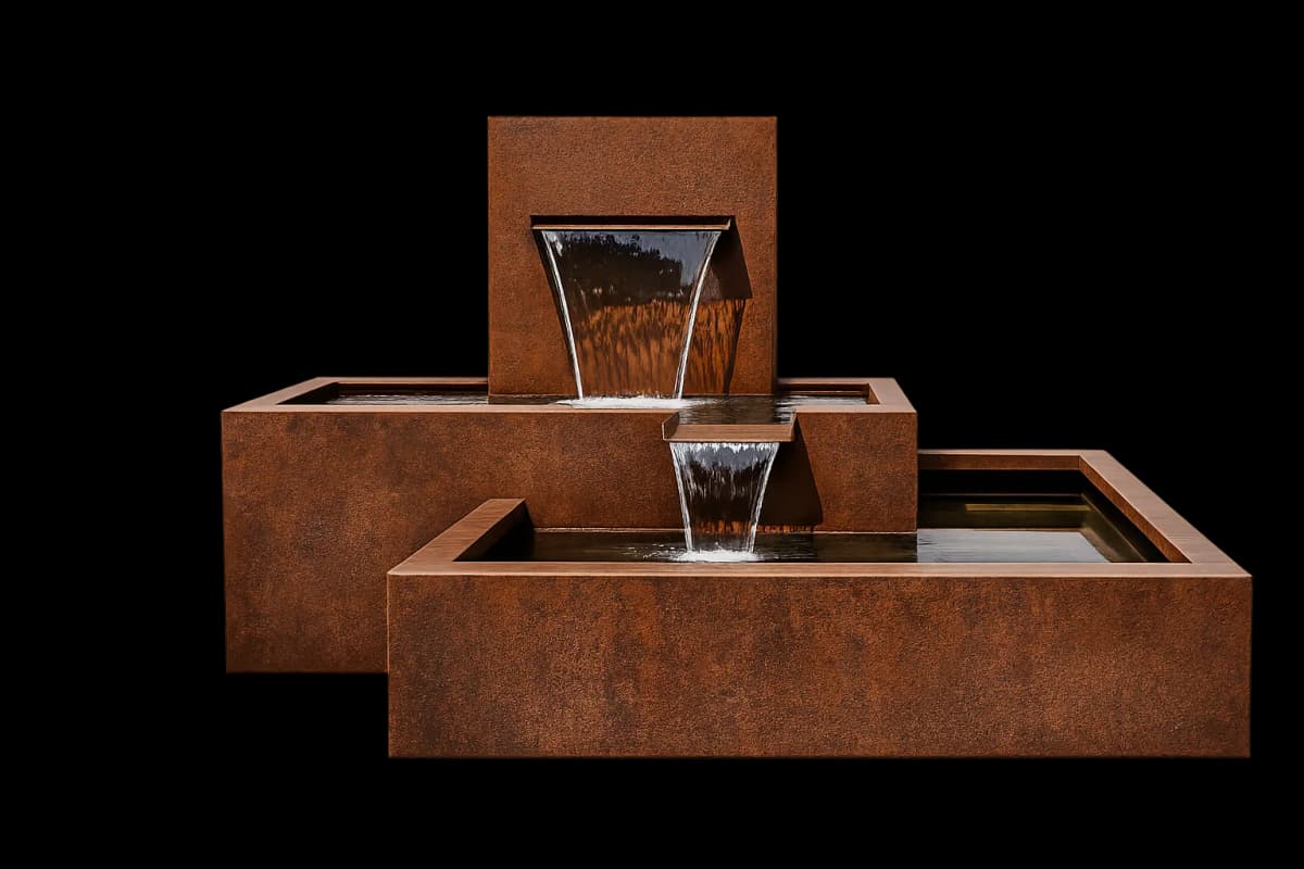 Fontana a cascata Nereida in Corten