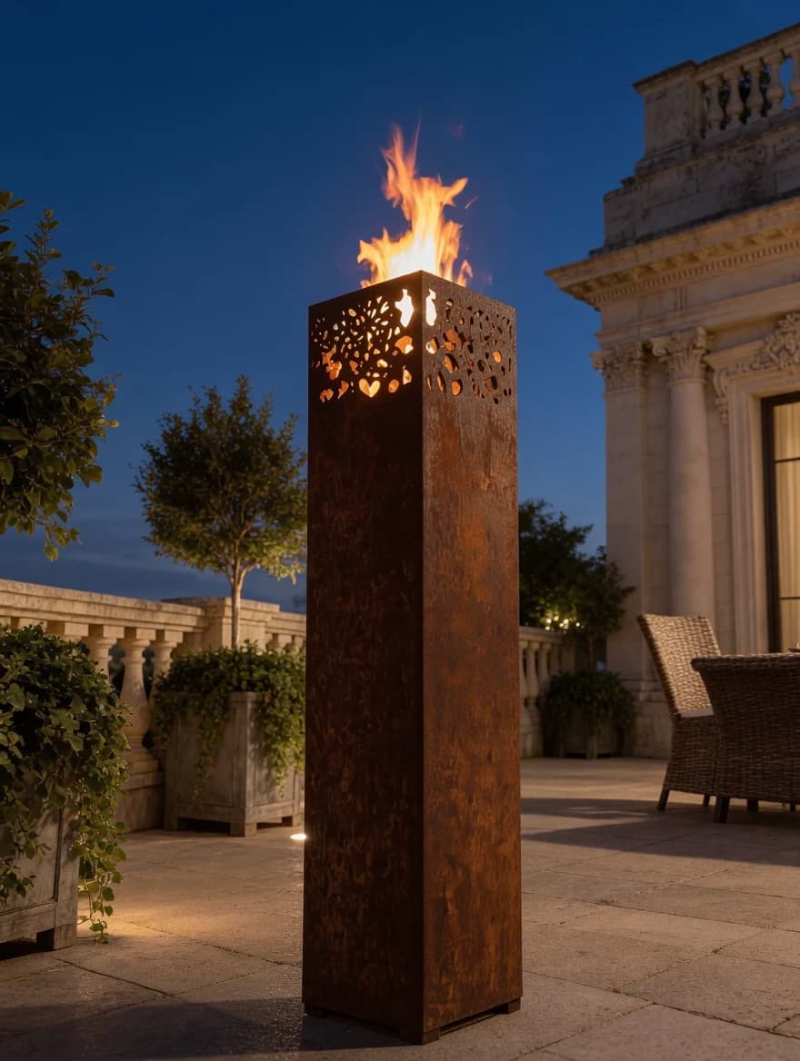 Lanterna Aurore in acciaio Corten