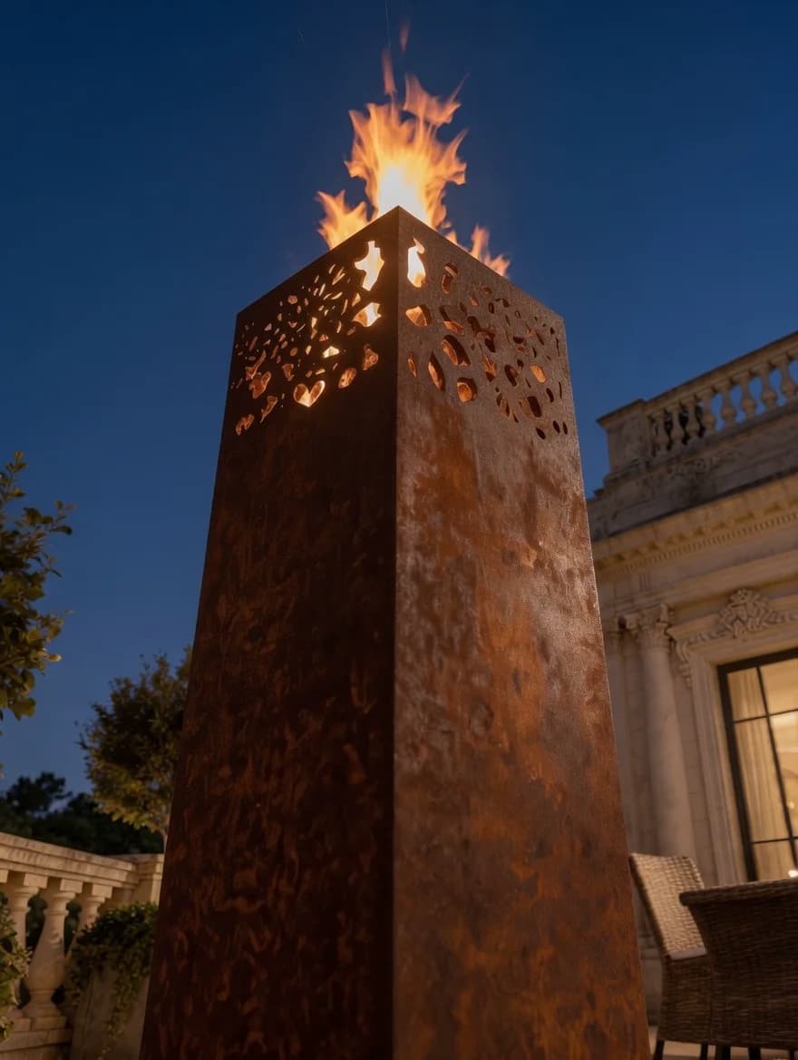 Lanterna Aurore in acciaio Corten