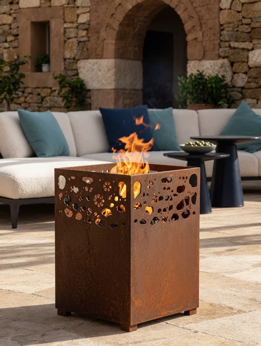 Lanterne Flora Corten