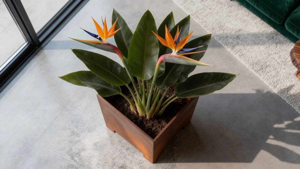 Fioriera Thalie con piedini in acciaio Corten