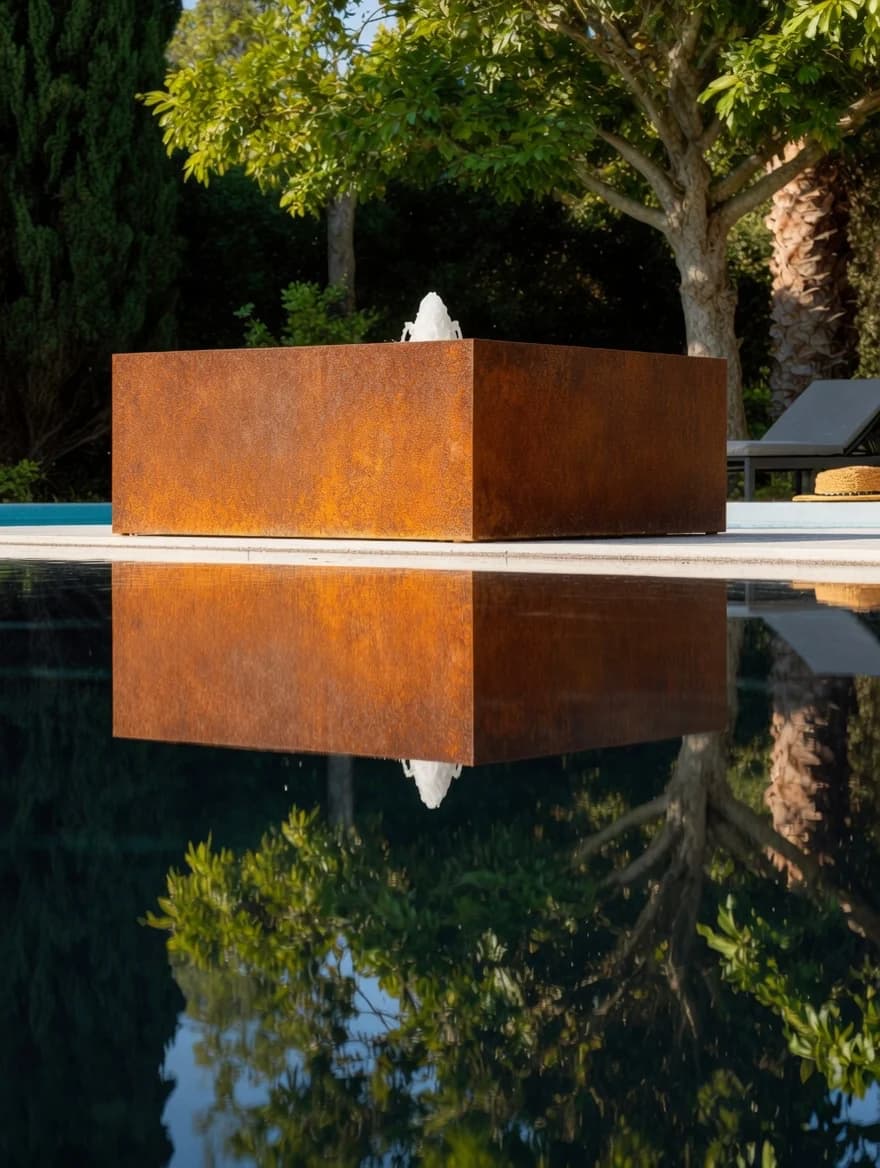 Font quadrada Alban d’acer Corten