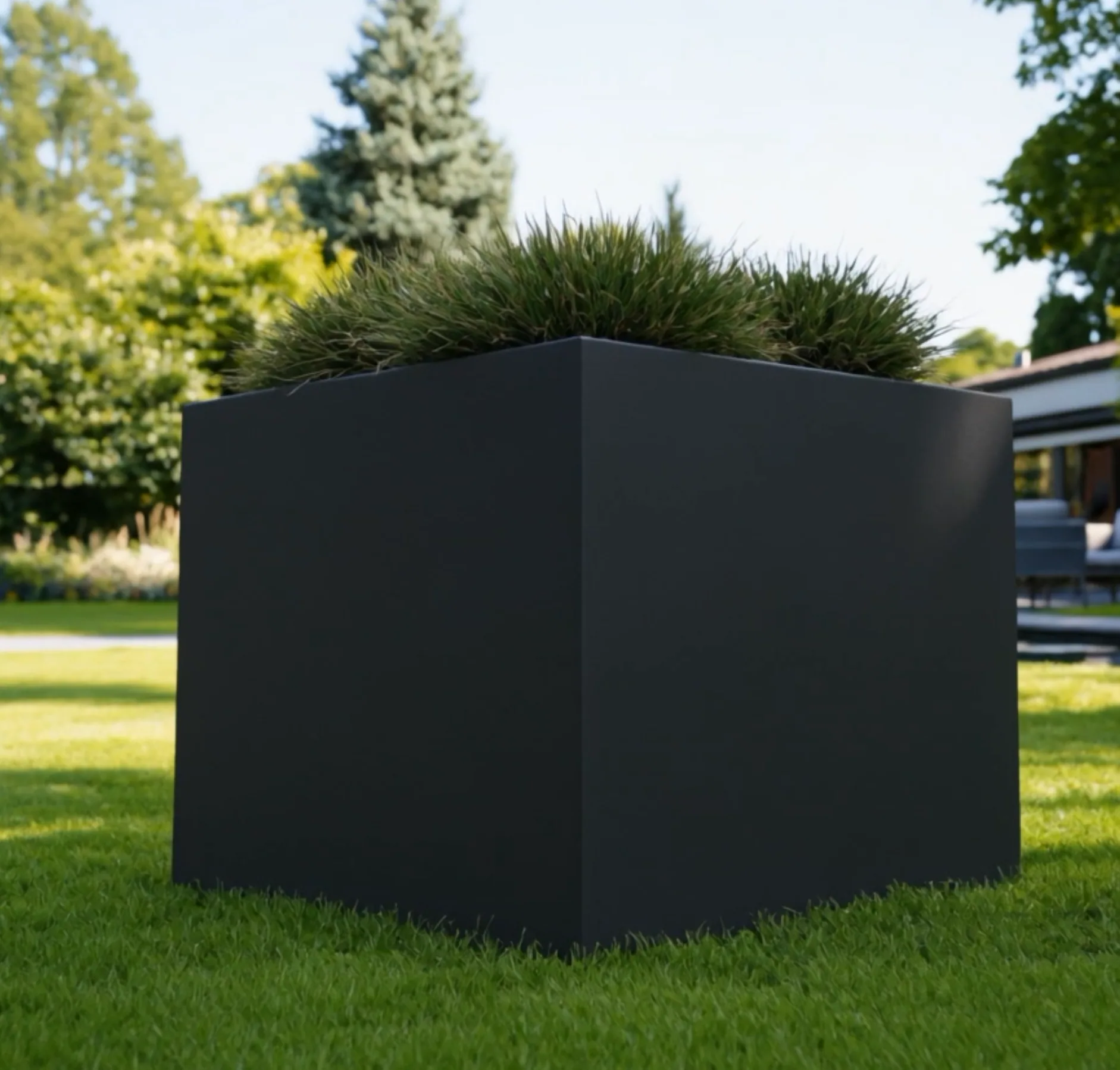 Vaso quadrato per piante Cybèle in alluminio
