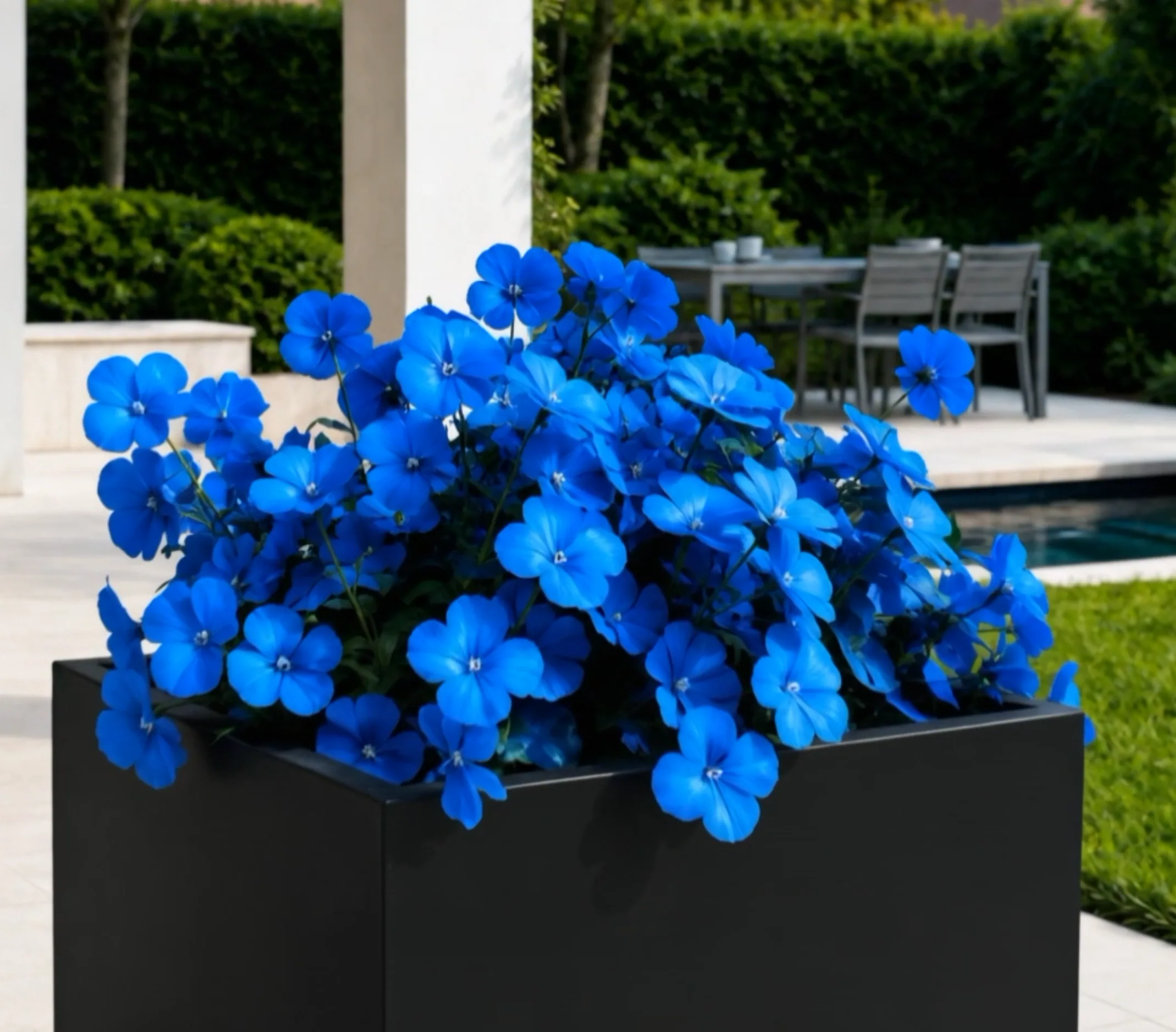Vasi da fiori su piedistallo Thalie in alluminio