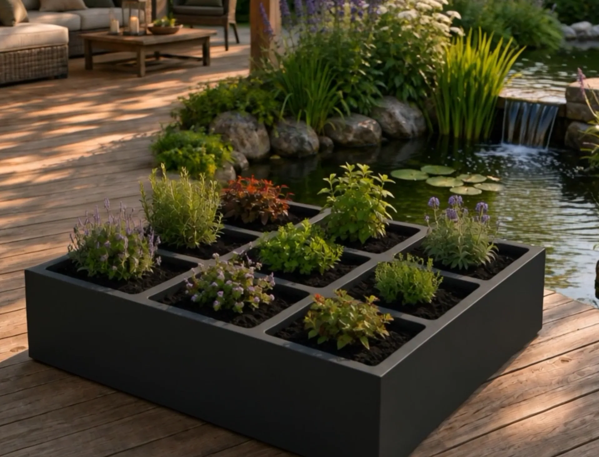 Maïa · Fioriera a scomparti in alluminio