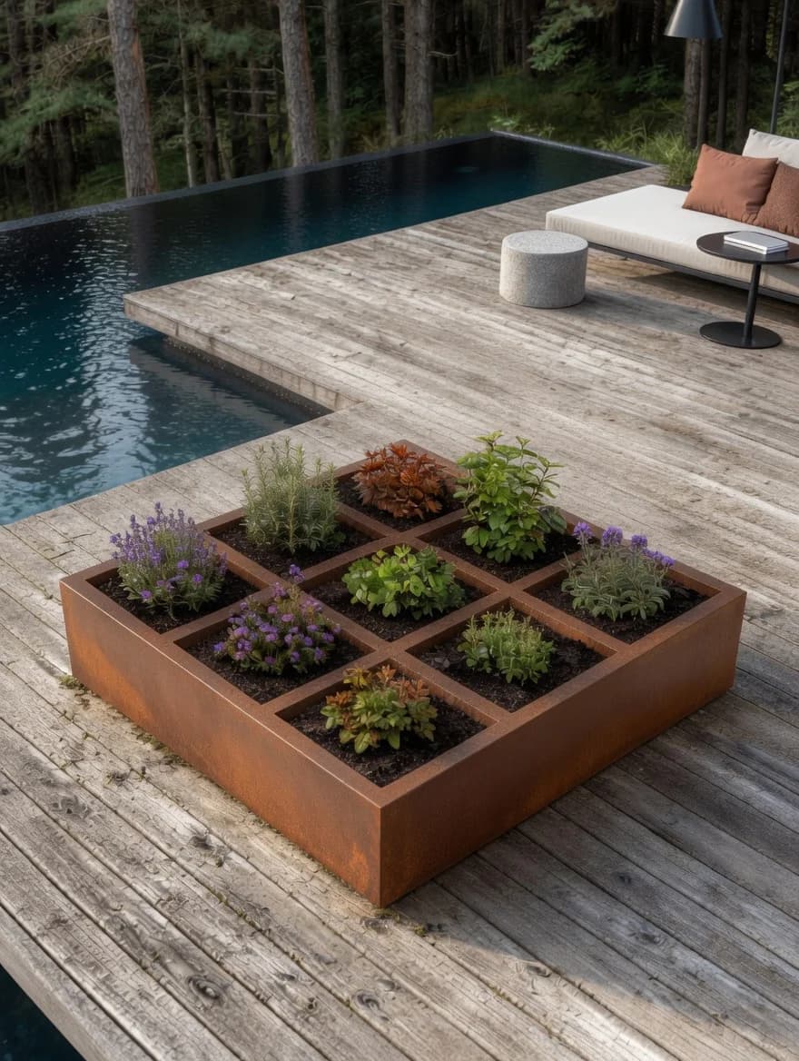 Bac à plantes multi Maïa Corten