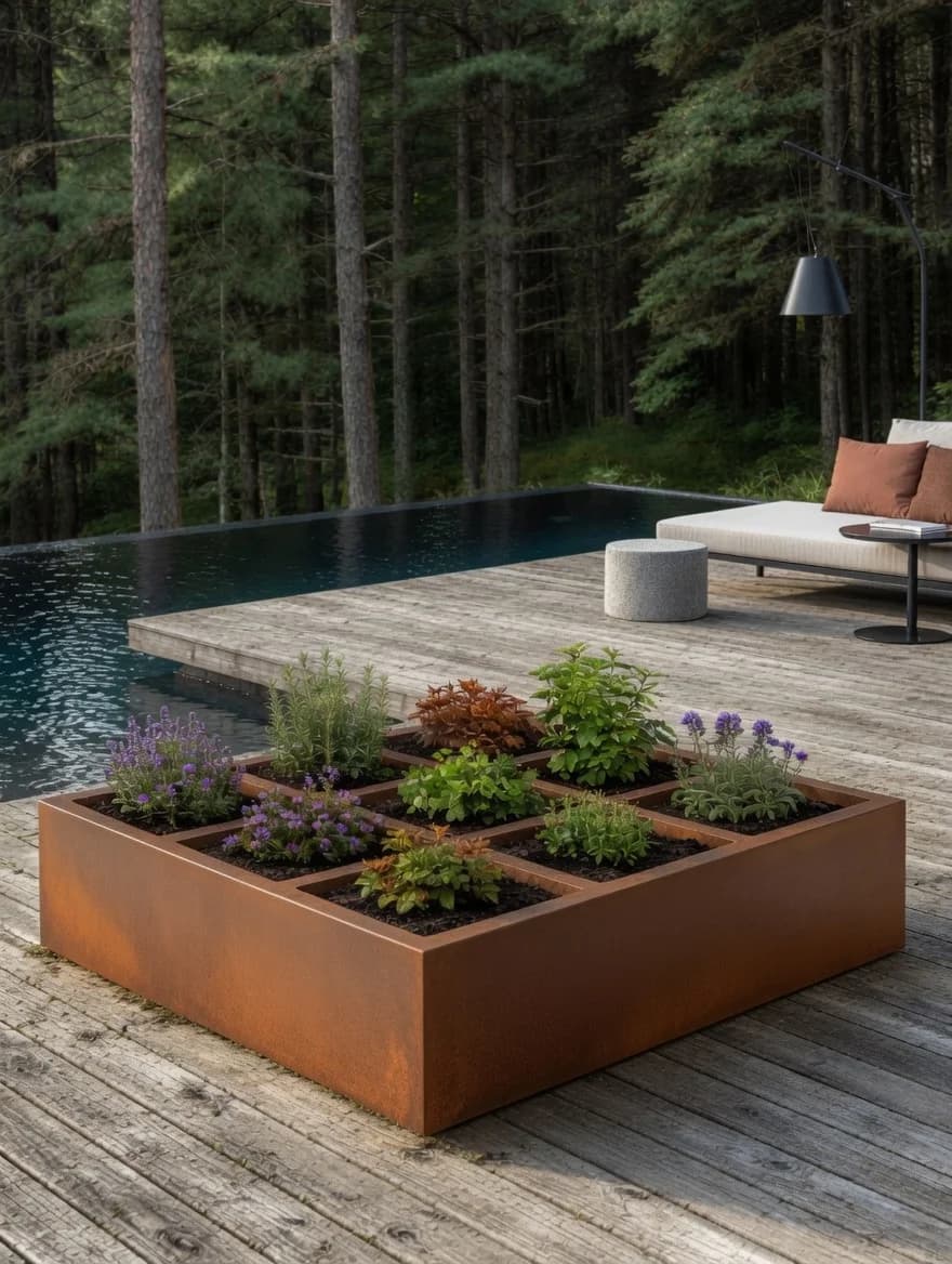 Bac à plantes multi Maïa Corten