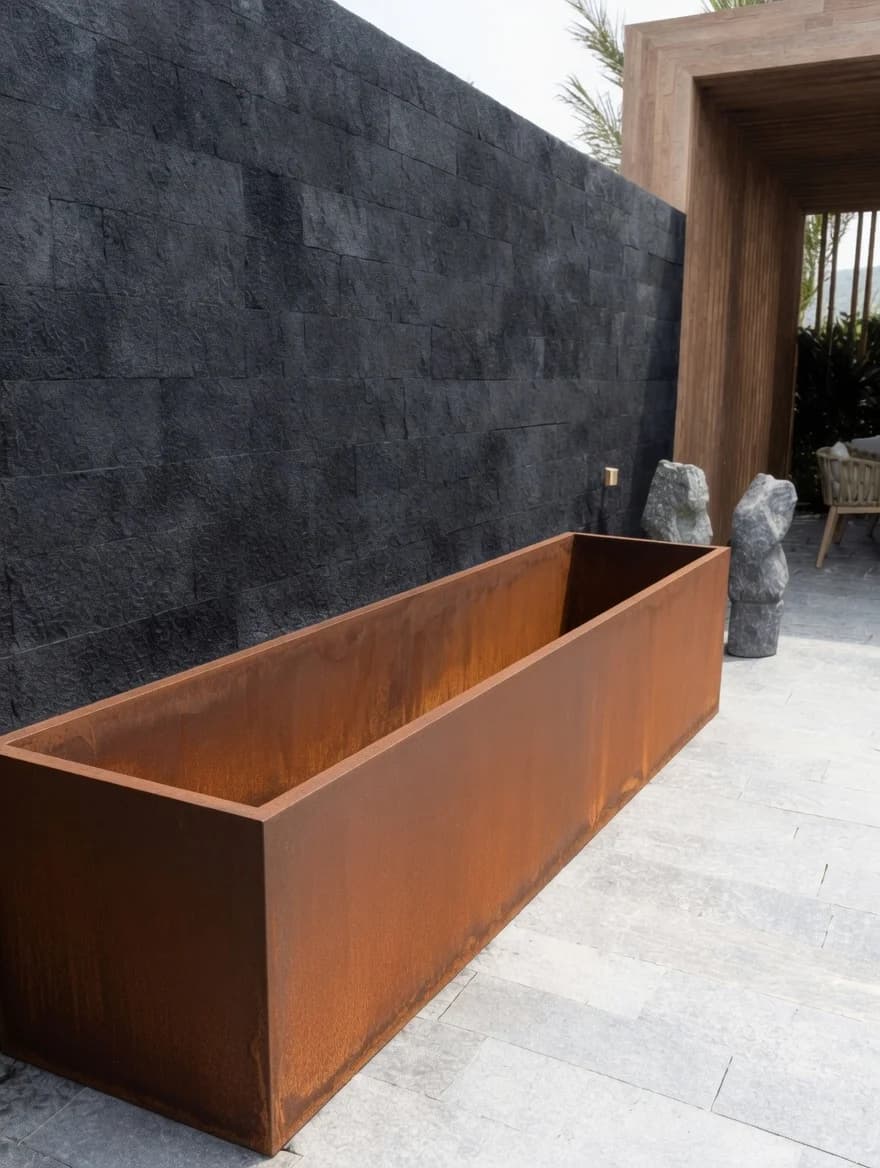 Gaïa Corten Rectangular Planter (No Bottom)