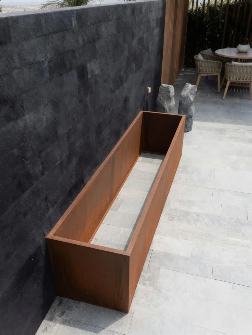 Gaïa Corten Rectangular Planter (No Bottom)