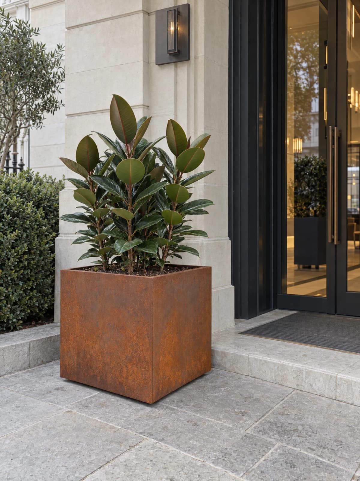 Bac à plantes carré Cybèle Corten