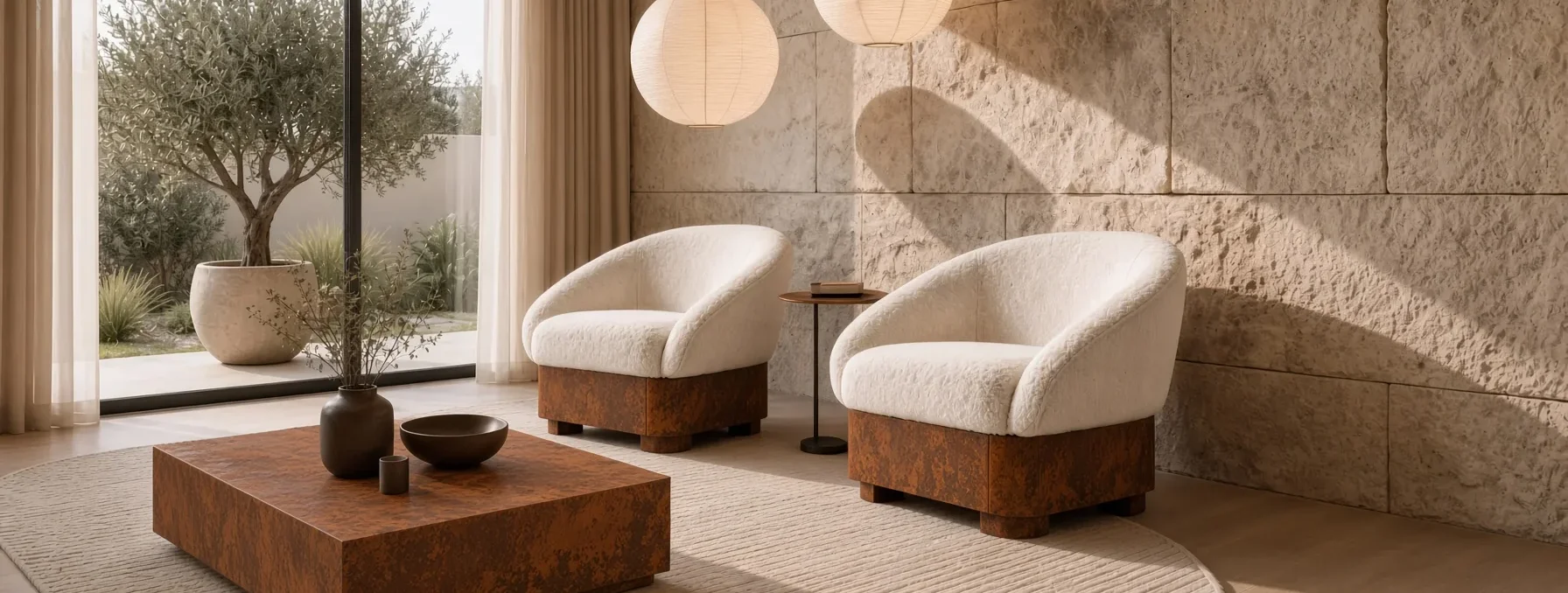 مقعد بذراعين Hestia Corten